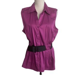 Women's Apt. 9 Fuschia Blouse w/Belt Size XL